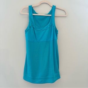 Lululemon tank in bright blue with elastic waist